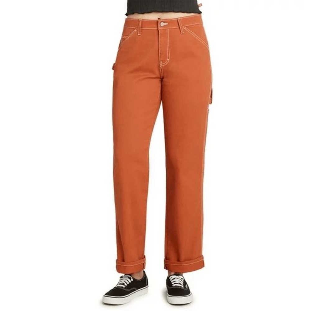 Dickies Women's Straight Leg Jeans in Orange